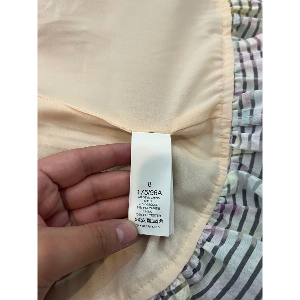 Kate Spade Painted Petals Burnout Dress Mini Floral Ruffle‎ Sleeve Spring Size 8 - Picture 5 of 9